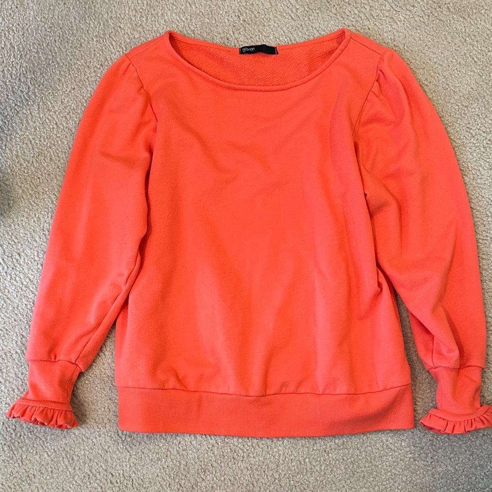 Gibson Women's Bright Orange Crew Neck Sweater